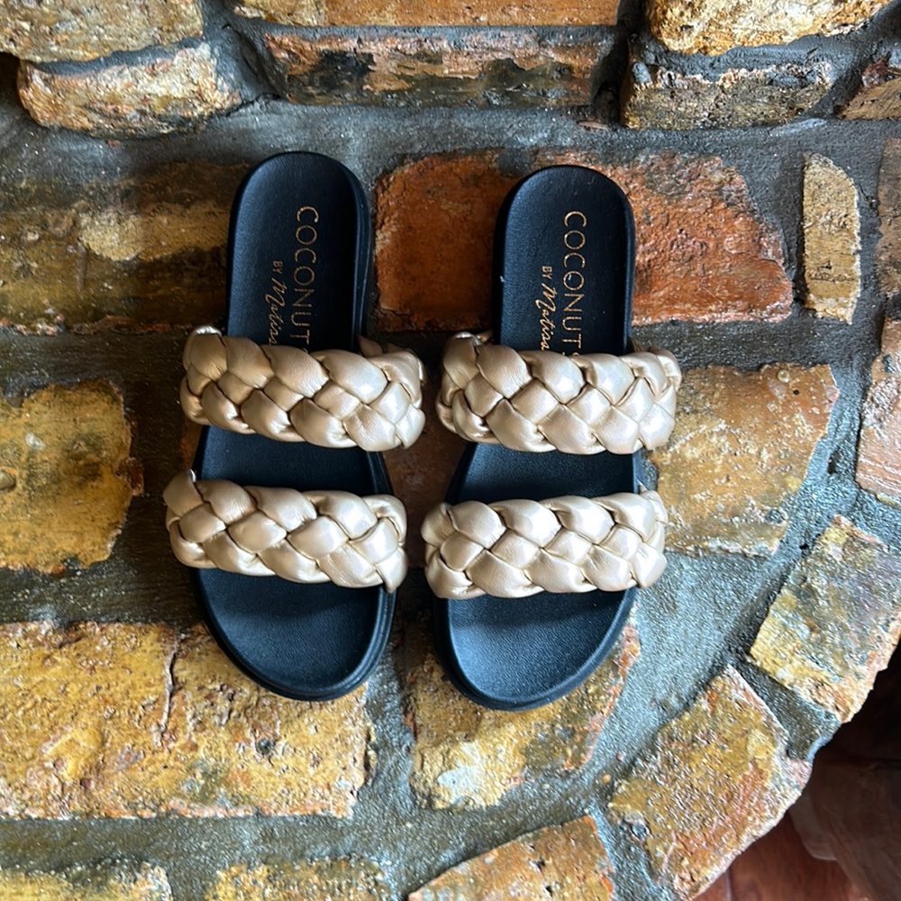 Gold Coconut Sandals by Matisse.